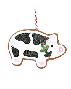 Gisela Graham Gingerbread Pig Resin Tree Decoration